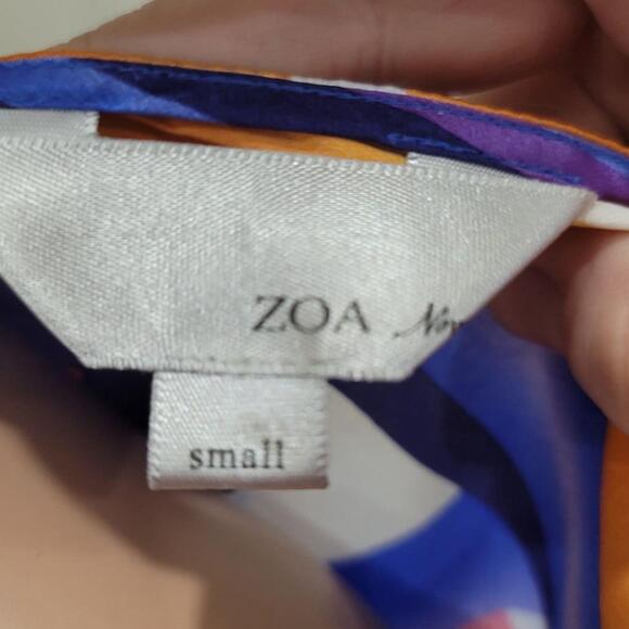 Zoa silk dress size small beautiful multi colored design. - Picture 8 of 16